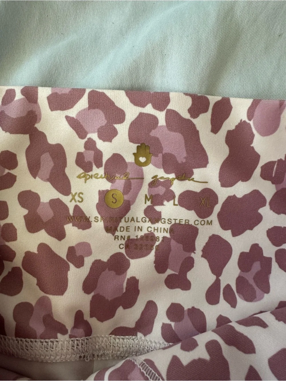 Spiritual Gangster Pink Leopard Side-Stripe High-Rise Leggings and bra set - Picture 7 of 8